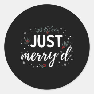 Sticker Rond Mariees assorties de Noel pour mariage