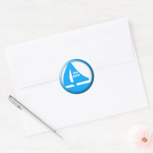 Sticker Rond Marina Symbol - Voilier