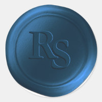 Marine Bleu Double Monogramme Mariage Cire Seaux