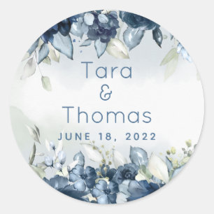 Sticker Rond Marine Cascader Rose pivoines Mariage de verdure