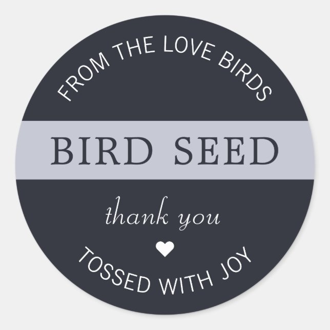 Sticker Rond Marine Dusty Blue Bird Graine Toss Wedding Faveurs (Devant)