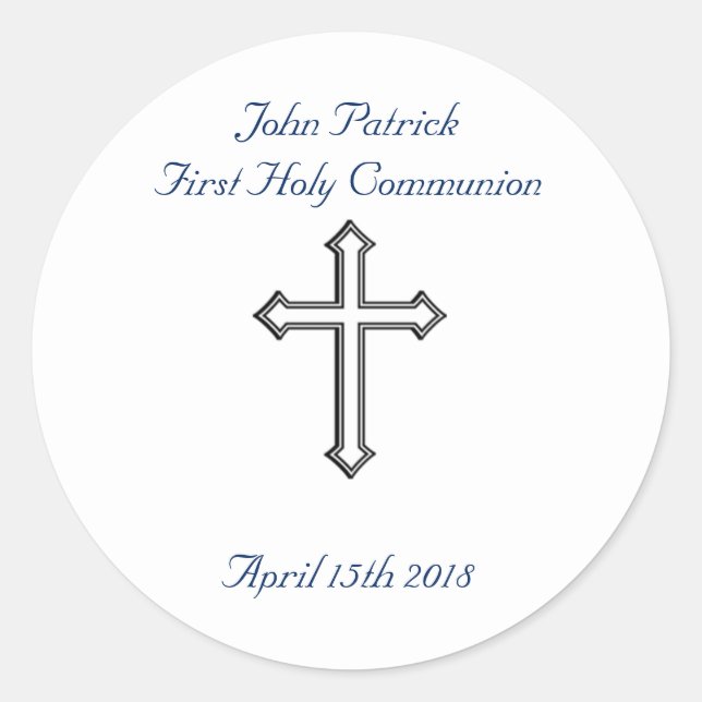 Sticker Rond Marine et communion blanche (Devant)