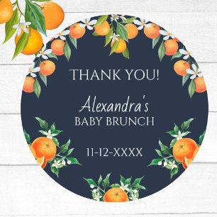 Sticker Rond Marine Un Petit Cutie Citrus Baby Brunch Merci