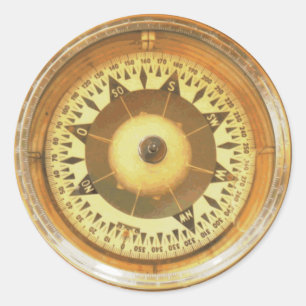 Sticker Rond Marine vintage de boussole