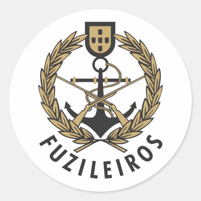 Sticker Rond Marines de la marine portugaise "Fuzileiros" (Devant)