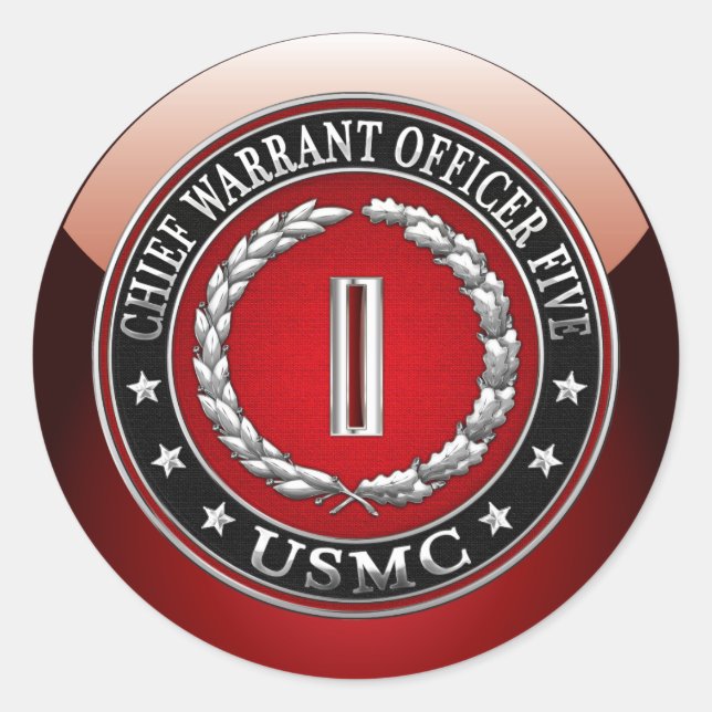 Sticker Rond Marines des États-Unis : Adjudant-chef cinq (Adjud (Devant)
