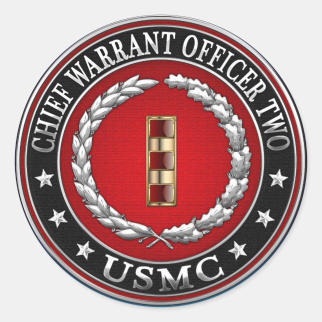 Sticker Rond Marines des États-Unis : Adjudant-chef no 2 de l'U (Devant)