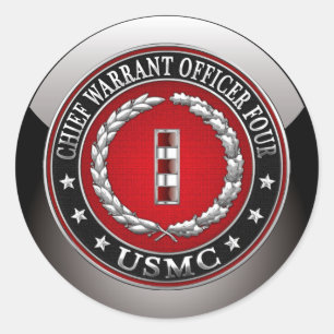 Sticker Rond Marines des États-Unis : Adjudant-chef quatre (USM