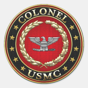 Sticker Rond Marines des États-Unis : Colonel (USMC Col) [3D]