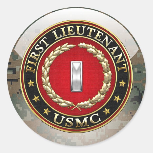 Sticker Rond Marines des États-Unis : Premier lieutenant (USMC  (Devant)