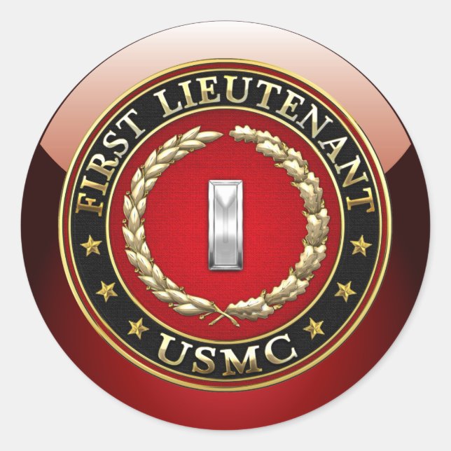 Sticker Rond Marines des États-Unis : Premier lieutenant (USMC  (Devant)