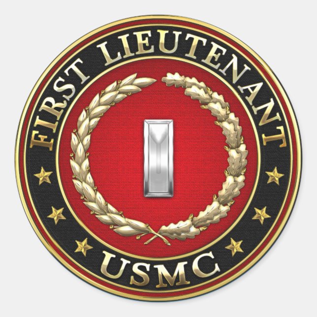 Sticker Rond Marines des États-Unis : Premier lieutenant (USMC  (Devant)