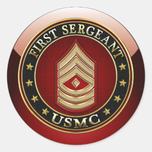 Sticker Rond Marines des États-Unis : Premier sergent (USMC 1er
