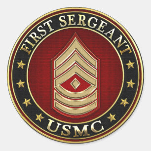 Sticker Rond Marines des États-Unis : Premier sergent (USMC 1er