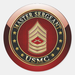 Sticker Rond Marines des États-Unis : Sergent-maître (USMC MSgt