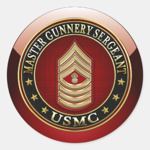 Sticker Rond Marines des USA : Sergent d'artillerie principal