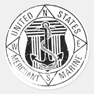 Sticker Rond Marines marchandes américaines par : David Lee