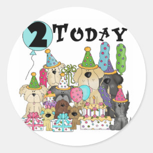 Sticker Rond Marionnettes 2e anniversaire Bash Tshirts et cadea