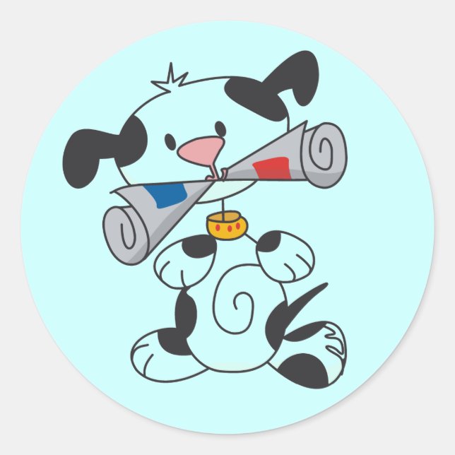 Sticker Rond Marionnettes avec T-shirts et cadeaux de journaux (Devant)