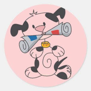 Sticker Rond Marionnettes avec T-shirts et cadeaux de journaux