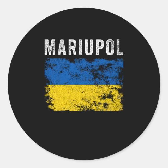 Sticker Rond Marioupol Ukraine Patriotique ukrainien (Devant)