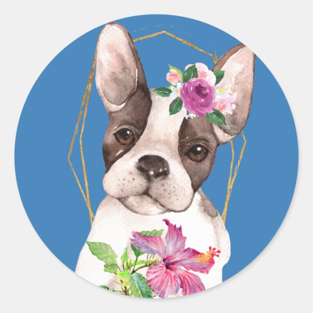 Sticker Rond Marisol le chien français fantaisiste (Devant)