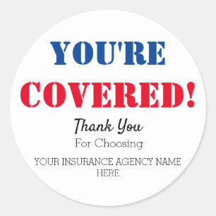Sticker Rond Marketing d'assurance client personnalisé