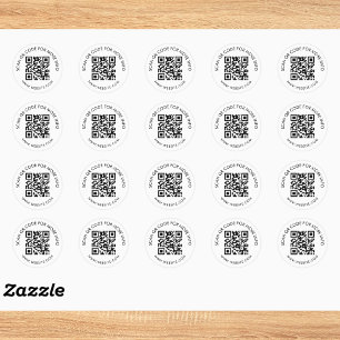 Sticker Rond Marketing de code QR personnalisé simple