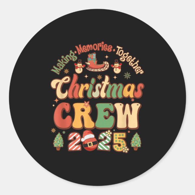 Sticker Rond Marking Together Matching Family Christmas Crew 20 (Devant)