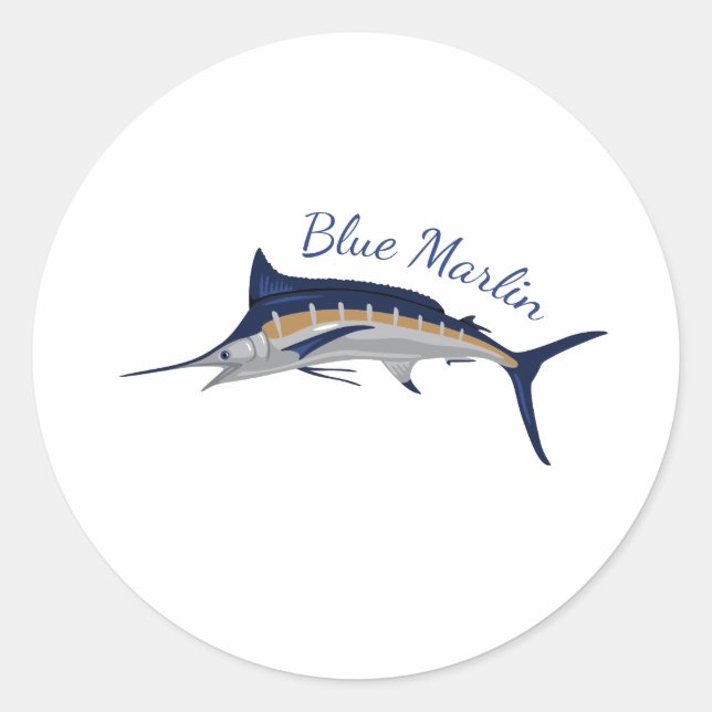Sticker Rond Marlin bleu (Devant)