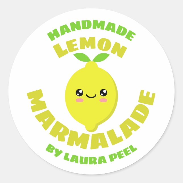 Sticker Rond Marmalade au citron fait main (Devant)
