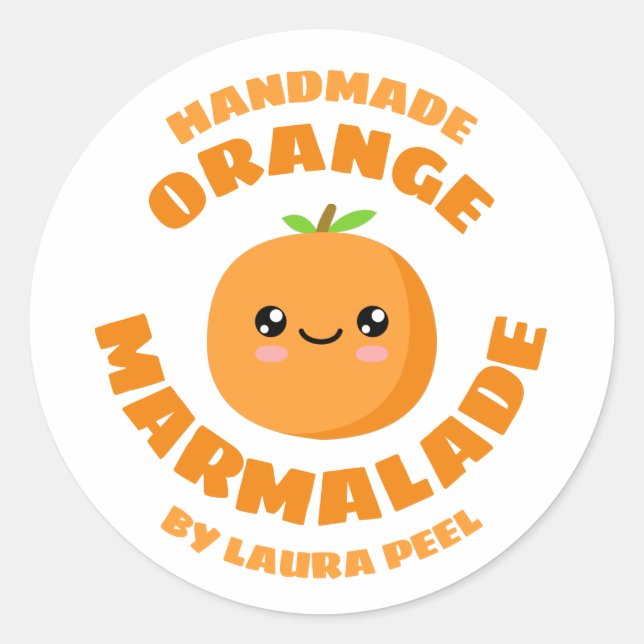 Sticker Rond Marmalade orange artisanale (Devant)