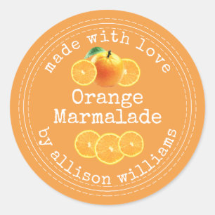 Sticker Rond Marmelade d'orange maison rustique