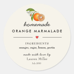 Sticker Rond Marmelade orange maison Jar moderne