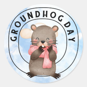 Sticker Rond Marmotte