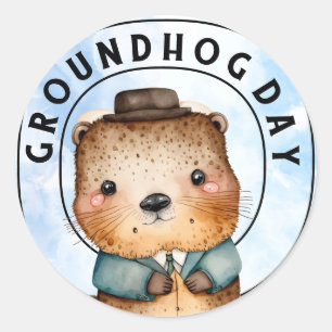 Sticker Rond Marmotte