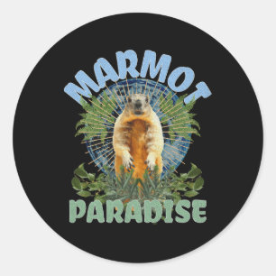 Sticker Rond Marmottes mignonnes - Jour des terres animal Marmo