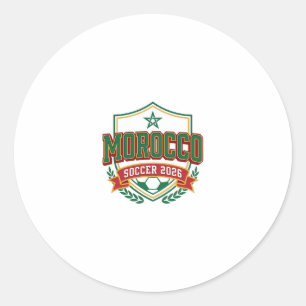 Sticker Rond Maroc Football 2026 Football Gras Pays Typographie