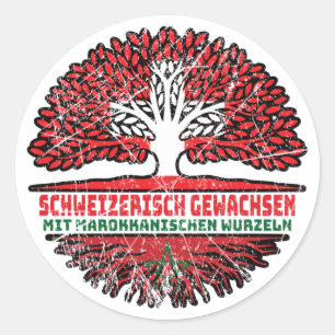 Sticker Rond Marokko Marokkanisch Schweizer Schweiz Baum Wurzel