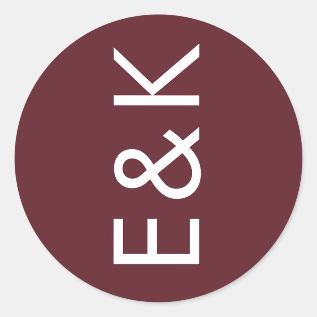 Sticker Rond Maroon de Bourgogne moderne Gras grand Mariage Mon (Devant)