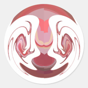 Sticker Rond Maroon Majesty : Rustic Radiance Texté Africain