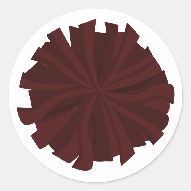 Sticker Rond Maroon Pom-pom girl Pom Pom (Devant)