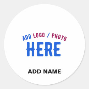 STICKER ROND MARQUE BLANCHE MODERNE ET PERSONNALISABLE VÉRIFIÉE