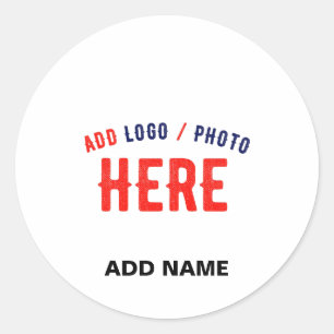 STICKER ROND MARQUE BLANCHE MODERNE ET PERSONNALISABLE VÉRIFIÉE
