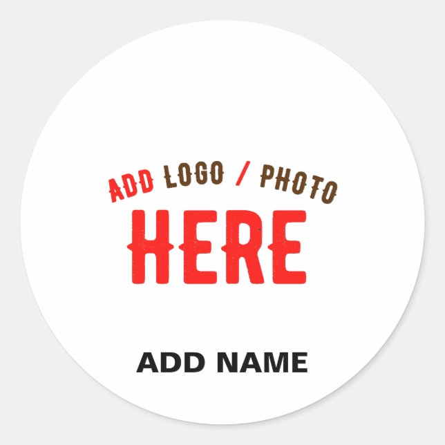 STICKER ROND MARQUE BLANCHE MODERNE ET PERSONNALISABLE VÉRIFIÉE (Devant)