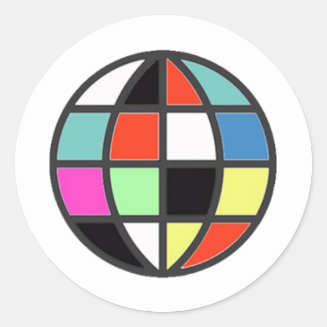 Sticker Rond Marque de logo (image globe modifiable) (Devant)