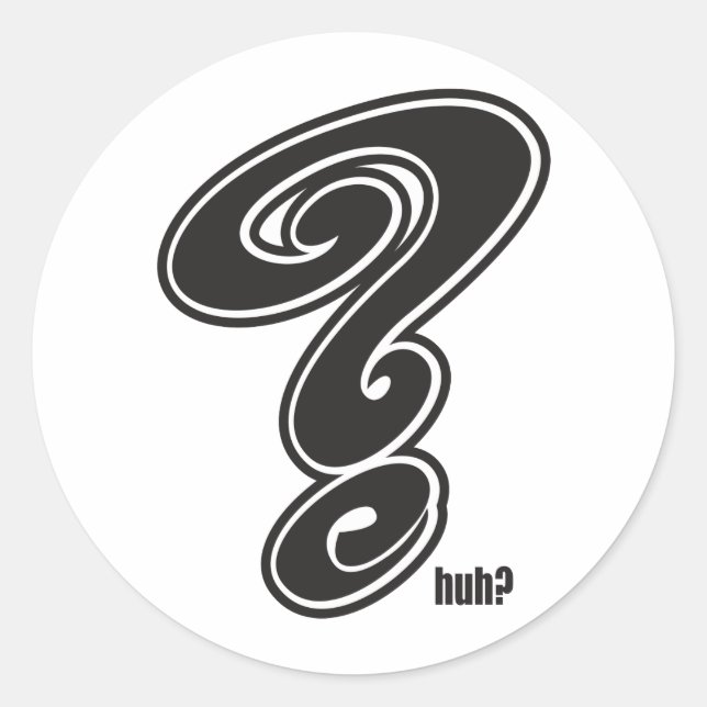 Sticker Rond Marque de question (Devant)