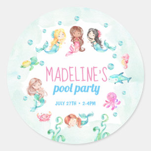 Sticker Rond Marque de sirène, parti de sirènes pour l'autoco