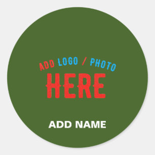 STICKER ROND MARQUE MODERNE MODERNE VERTE DE FORÊT MODERNE VÉRI