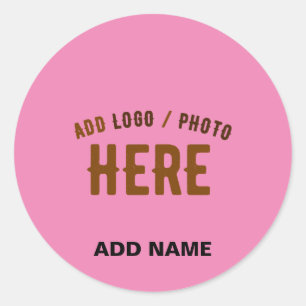 STICKER ROND MARQUE VÉRIFIÉE ROSE CHAUDE MODERNE ET COUSTE